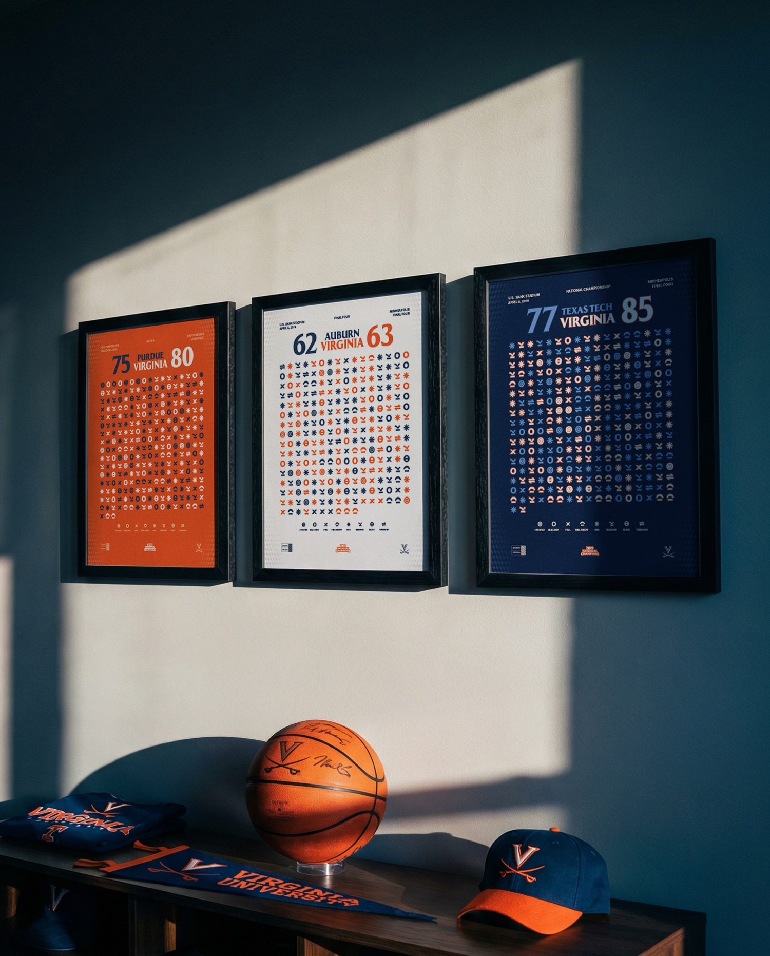 Virginia – Road to Greatness (2019) — close-up detail of play-by-play design