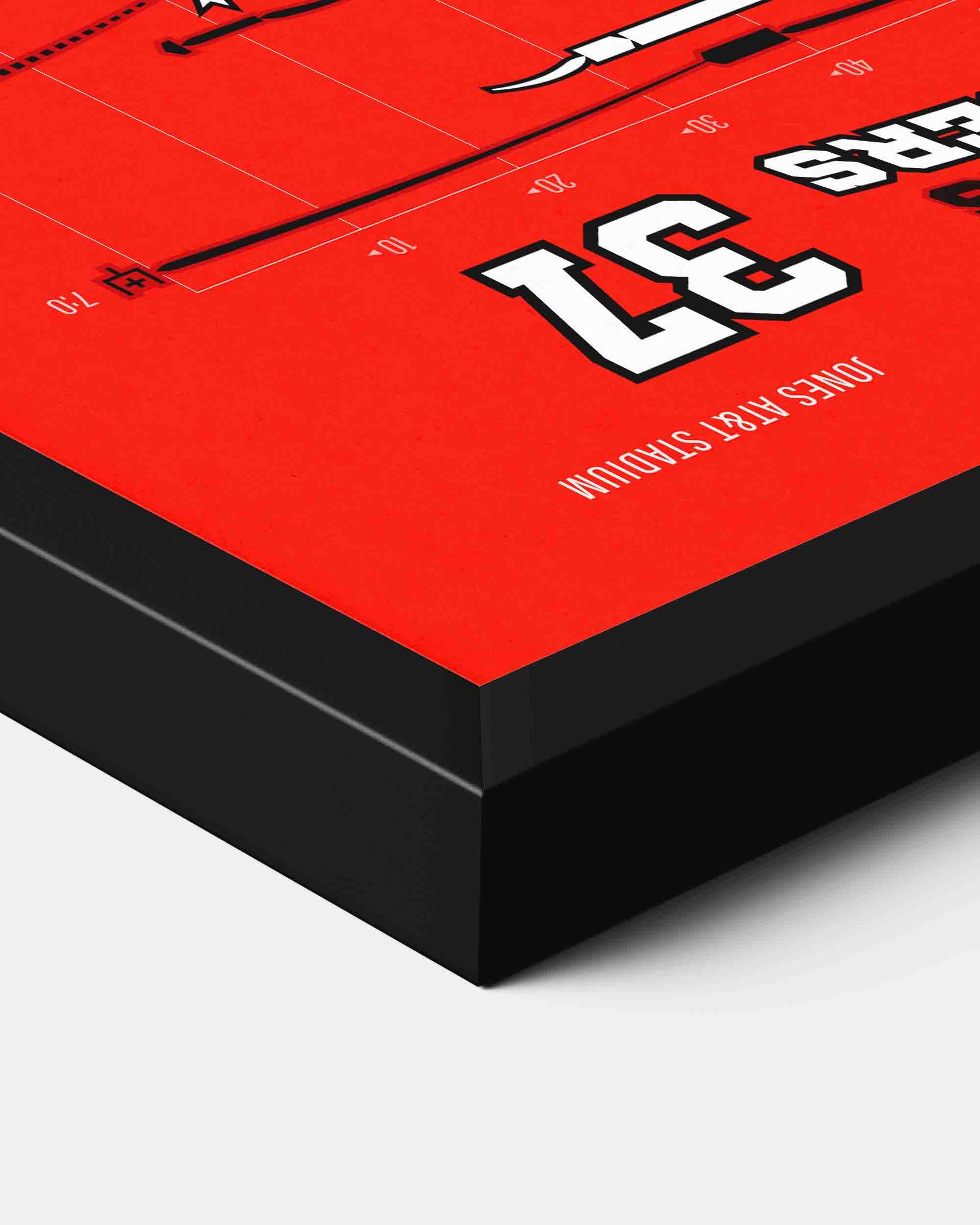 Longhorns vs Red Raiders – Everything runs through Lubbock (2022) — poster detail showing game data visualization