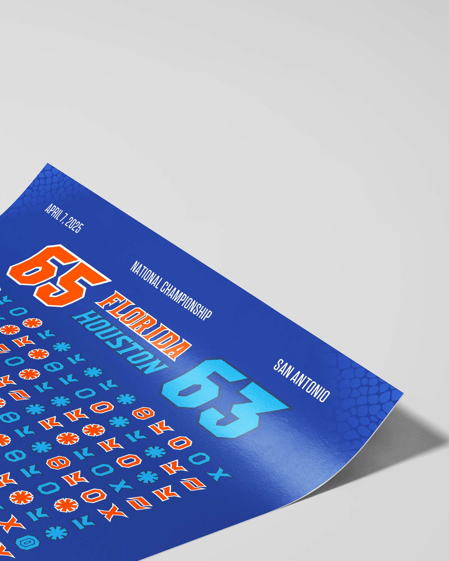 Florida Gators – 2025 Champions — close-up detail of play-by-play design