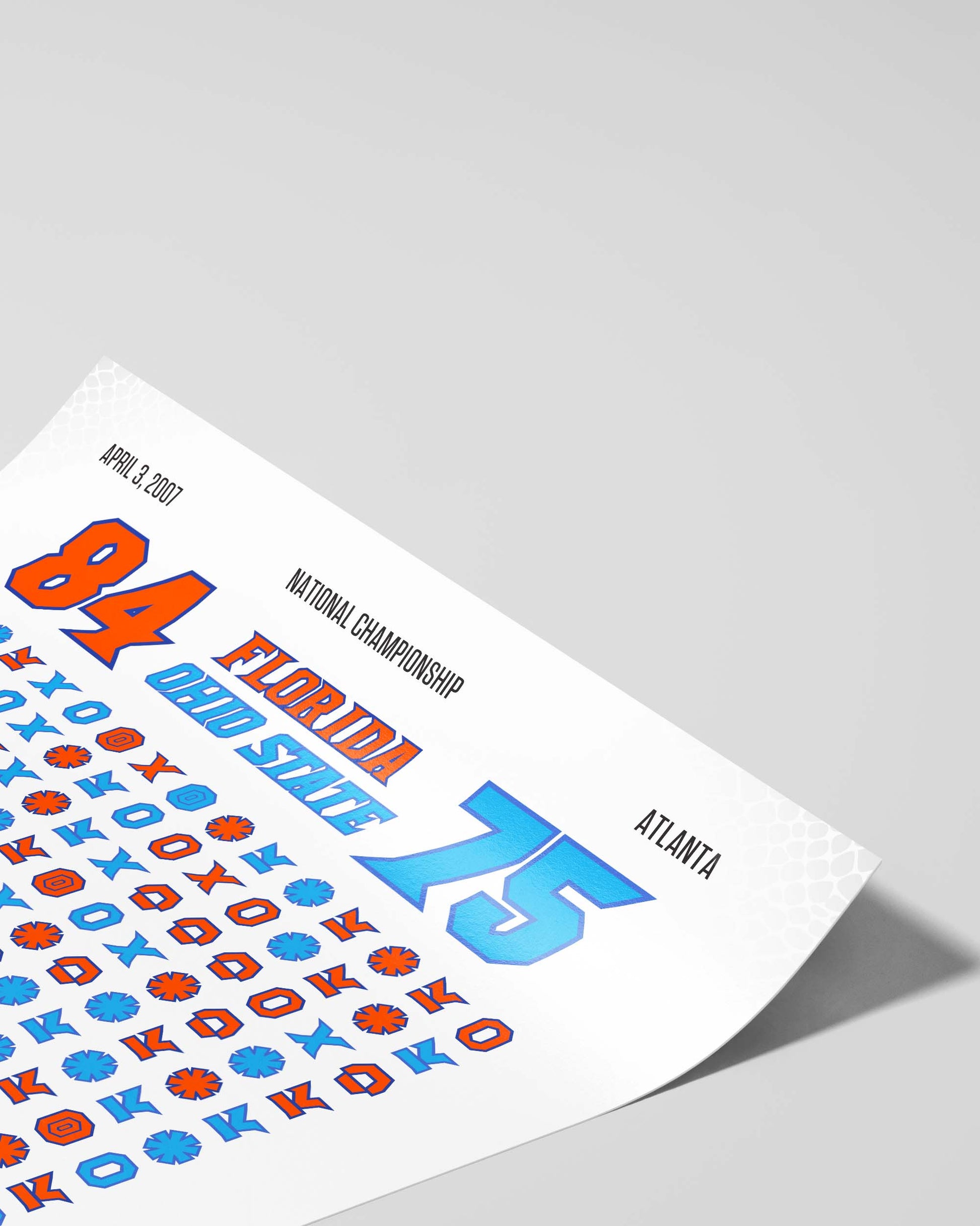Florida Gators – 2007 Champions — close-up detail of play-by-play design
