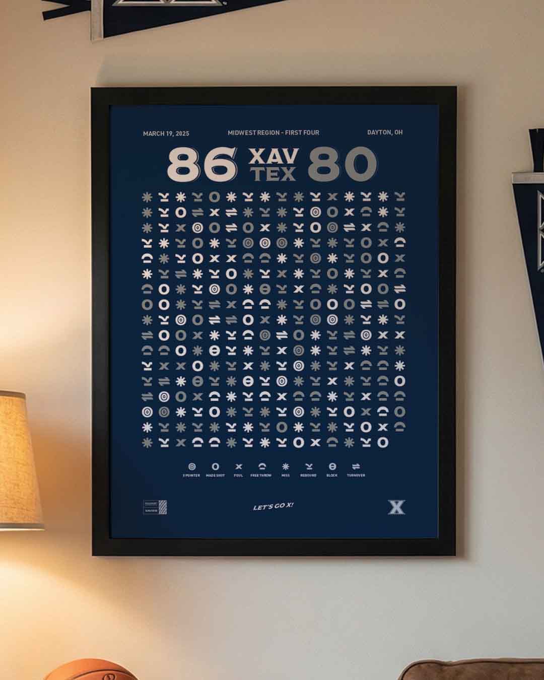 Xavier vs. Texas – First Four (2025) — framed print product view